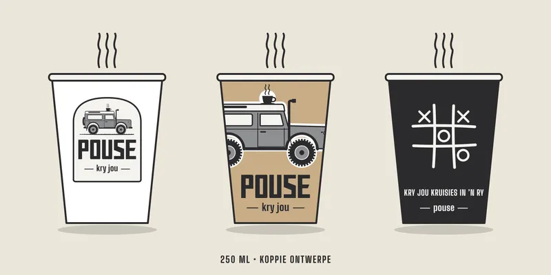 Pouse se drie 250 ml-koppie-ontwerpe